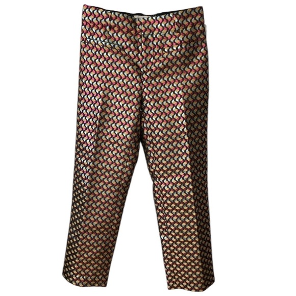 Anthropologie Gold Patterned Pants - Picture 4 of 10